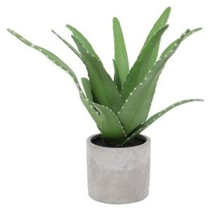 Threshold Artificial Aloe Plant in Gray Pot